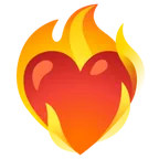 heart on fire för Google-plattform