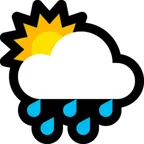 Microsoft 플랫폼을 위한 sun behind rain cloud