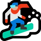 Microsoft 플랫폼을 위한 snowboarder: medium-light skin tone