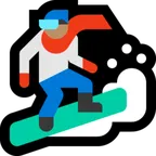 snowboarder: medium skin tone para a plataforma Microsoft