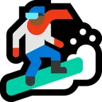 snowboarder: medium-dark skin tone สำหรับแพลตฟอร์ม Microsoft