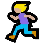 woman running: medium-light skin tone til Microsoft platform
