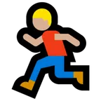 person running: medium-light skin tone สำหรับแพลตฟอร์ม Microsoft