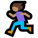woman running: medium skin tone สำหรับแพลตฟอร์ม Microsoft