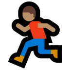 man running: medium skin tone สำหรับแพลตฟอร์ม Microsoft