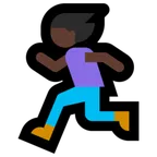 woman running: dark skin tone สำหรับแพลตฟอร์ม Microsoft