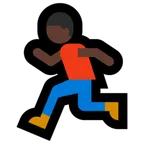 person running: dark skin tone untuk platform Microsoft