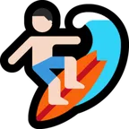 person surfing: light skin tone für Microsoft Plattform
