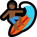 person surfing: medium-dark skin tone untuk platform Microsoft