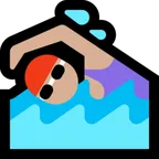 woman swimming: medium-light skin tone per la piattaforma Microsoft