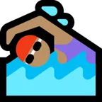 woman swimming: medium skin tone สำหรับแพลตฟอร์ม Microsoft