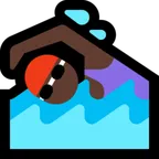 woman swimming: dark skin tone for Microsoft platform
