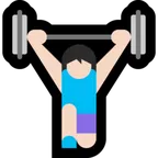 woman lifting weights: light skin tone pentru platforma Microsoft