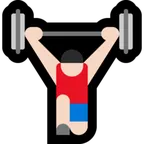 person lifting weights: light skin tone สำหรับแพลตฟอร์ม Microsoft