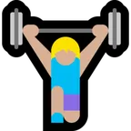 Microsoft platformu için woman lifting weights: medium-light skin tone