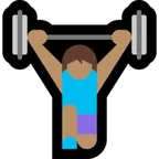 woman lifting weights: medium skin tone untuk platform Microsoft