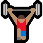man lifting weights: medium skin tone für Microsoft Plattform