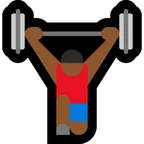 man lifting weights: medium-dark skin tone untuk platform Microsoft
