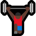 person lifting weights: dark skin tone untuk platform Microsoft