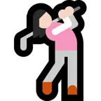 woman golfing: light skin tone لمنصة Microsoft