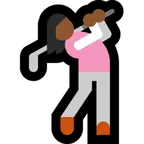 Microsoft platformu için woman golfing: medium-dark skin tone