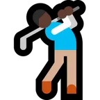 man golfing: dark skin tone untuk platform Microsoft