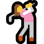 woman golfing voor Microsoft platform
