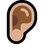 ear: medium-light skin tone für Microsoft Plattform