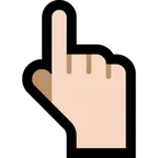 backhand index pointing up: light skin tone สำหรับแพลตฟอร์ม Microsoft
