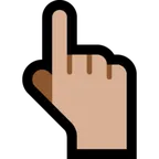 backhand index pointing up: medium-light skin tone per la piattaforma Microsoft