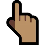 Microsoftプラットフォームのbackhand index pointing up: medium skin tone