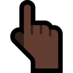 backhand index pointing up: dark skin tone untuk platform Microsoft
