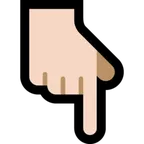 backhand index pointing down: light skin tone per la piattaforma Microsoft