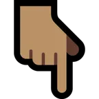 Microsoftプラットフォームのbackhand index pointing down: medium skin tone