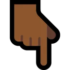 backhand index pointing down: medium-dark skin tone สำหรับแพลตฟอร์ม Microsoft