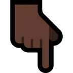 backhand index pointing down: dark skin tone สำหรับแพลตฟอร์ม Microsoft