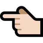 backhand index pointing left: light skin tone สำหรับแพลตฟอร์ม Microsoft