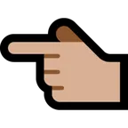 backhand index pointing left: medium-light skin tone pentru platforma Microsoft