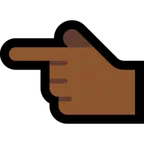 Microsoft dla platformy backhand index pointing left: medium-dark skin tone