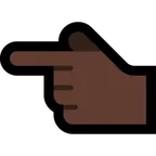 backhand index pointing left: dark skin tone pentru platforma Microsoft