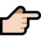 backhand index pointing right: light skin tone per la piattaforma Microsoft