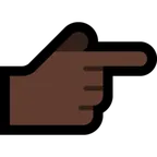 Microsoft dla platformy backhand index pointing right: dark skin tone
