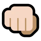 oncoming fist: light skin tone لمنصة Microsoft