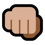oncoming fist: medium-light skin tone สำหรับแพลตฟอร์ม Microsoft