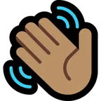 Microsoft 플랫폼을 위한 waving hand: medium skin tone