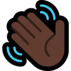 waving hand: dark skin tone untuk platform Microsoft
