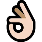 Microsoft 平台中的 OK hand: light skin tone
