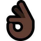 Microsoft 플랫폼을 위한 OK hand: dark skin tone