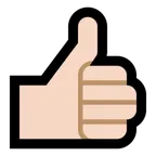 thumbs up: light skin tone per la piattaforma Microsoft