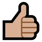 thumbs up: medium-light skin tone für Microsoft Plattform